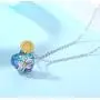 Sterling Silver Necklace Sunflower Heart Design for Women with Swarovski Crystals Beautiful Gift Jewelry for Wife and Mom and Girlfriend and Girls