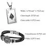 Aroncent Stainless Steel Necklace Braided Leather Rope Bracelet with Poker 2 Pcs Set Aroncent Stainless Steel Necklace Braided Leather Rope Bracelet with Poker 2 Pcs Set