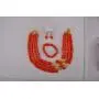 laanc Highly Necklace Jewelry Sets Natural Coral 4 Rows Orange-Gold Nigerian Women African Beads A-039D laanc Highly Necklace Jewelry Sets Natural Coral 4 Rows Orange-Gold Nigerian Women African Beads A-039D