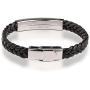 GAGAFEEL Custom Leather Bracelet Classic Braided Rope Engraved Name Message Men Women Stainless Steel ID Cuff Bangle Xmas Birthday Gift for Bestfriend Couple