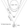 Gold Layered Pendant Long Necklacefor Women,Dainty Multilayer Adjustable Layering Coin Disc Necklace Set for Teen Girls (Silver Layered Pendant Long Necklace)