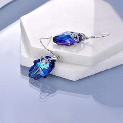 WINNICACA Evil Eye Earrings S925 Sterling Silver Hamsa Hand Blue Crystal Jewelry Lucky Gifts for Women Teens - Mom Gifts