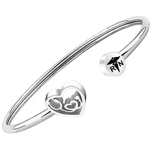 CYTING Doctor Nurse Stethoscope Cuff Bracelet Medical Jewelry Medical Student Graduation Gift for RN MA NP PA CYTING Doctor Nurse Stethoscope Cuff Bracelet Medical Jewelry Medical Student Graduation Gift for RN MA NP PA