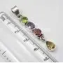 SilverStarJewel Natural Faceted Multistones Long Pendant 1.8'' 925 Solid Silver Art Gemstone