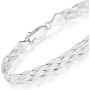 Miabella 925 Sterling Silver Italian 6-Strand Diamond-Cut 7mm Braided Herringbone Chain Bracelet for Women Teen Girls 6.5, 7.25, 8 Inch 925 Italy