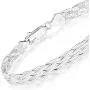 Miabella 925 Sterling Silver Italian 6-Strand Diamond-Cut 7mm Braided Herringbone Chain Bracelet for Women Teen Girls 6.5, 7.25, 8 Inch 925 Italy