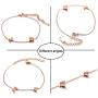 Cupimatch Butterfly Bracelet Ring Earrings Necklace Set, 18k Rose Gold Plated love Jewelry Gift Set for Women Girls