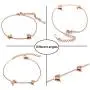 Cupimatch Butterfly Bracelet Ring Earrings Necklace Set, 18k Rose Gold Plated love Jewelry Gift Set for Women Girls