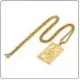 Fusamk Fashion Plated 18K Gold Dragon Dog Tag Pendant Necklace,22'' Box Chain