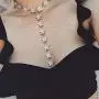 Nicute Rhinestone Long Necklaces Chain Crystal Star Y-Necklace Sexy Summer Beach Body Jewelry for Women and Girls (Gold)