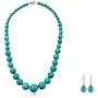 Gem Stone King Green Simulated Turquoise Howlite 20inches Lobster Clasp Necklace Earring Set Gem Stone King Green Simulated Turquoise Howlite 20inches Lobster Clasp Necklace Earring Set