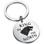 HOLLP GOT Inspired Jewelry House Stark Gift King in The North Keychain Gift for GOT Fans