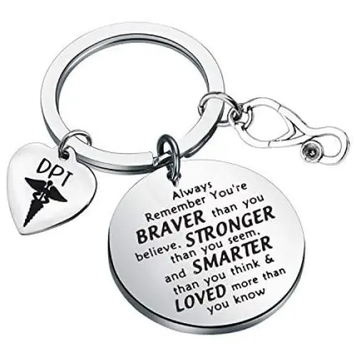 AKATP DPT Keychain Doctor of Physical Therapy Jewelry You’re Braver Than You Believe DPT Graduate Gift for Medical School Student AKATP DPT Keychain Doctor of Physical Therapy Jewelry You’re Braver Than You Believe DPT Graduate Gift for Medical School Student