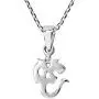 Mini Harmony Aum or Om Symbol .925 Sterling Silver Pendant Necklace