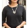 Sansar India Bollywood Triangle Pendant Thread Choker Indian Necklace Jewelry For Girls and Women