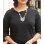Sansar India Bollywood Triangle Pendant Thread Choker Indian Necklace Jewelry For Girls and Women