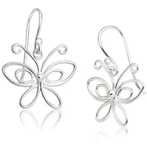 Big Apple Hoops - High Polished Sterling Silver Queen Butterfly Dangle Drop Earrings Made from Real Solid 925 Sterling Silver in 3 Color Rose, Silver, Gold Unique Fashion Gifts for Teens, Women Big Apple Hoops - High Polished Sterling Silver Queen Butterfly Dangle Drop Earrings Made from Real Solid 925 Sterling Silver in 3 Color Rose, Silver, Gold Unique Fashion Gifts for Teens, Women