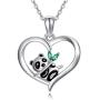 TRISHULA Cute Panda Heart Pendant Necklace,Forever Love Animals Series Delicate Heart Jewelry Great Gift for Mom Daughter Wife