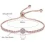espere Micropave Disc Bolo Bracelet Adjustable 10 Inch 14K Rose Gold/White Gold Plating