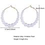 Gold Pearl Hoop Earrings for Women Fashion Lightweight Pearl Earrings Drop Dangle Earrings for Girls Jewelry Gifts