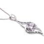 ALOV Jewelry Sterling Silver Always My Sister Forever My Friend Love Cubic Zirconia Pendant Necklace