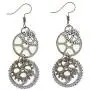 Handcrafted Steampunk Antique Look Brass-Tone Gear Earrings for Women Girls Personalized Jewelry Gifts