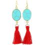 SUNYIK Assorted Semiprecious Stone Dangle Earrings for Women,Crystal Drop Tassel Earrings