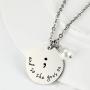 JOYID and So She Goes On Semicolon Necacek Stainless Steel Imitate Pearl Semi Colon Inspirational Neckalce for Women Girls Gifts