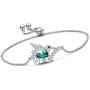 CDE Jewelry Gift S925 Sterling Silver Hummingbird Bracelet for Women Embellished with Austrian Crystals Bracelet Valentines Day Jewelry Gifts for Mom Wife Women Daughter Sister Girlfriend