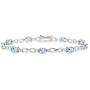 Sterling Silver Genuine, Created or Simulated Gemstone Oval Polished Infinity Classic Tennis Bracelet