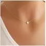 Yfe Simple Dot Necklace Jewelry Silver Tiny Dot Necklaces for Women and Girls Minimal Charm Necklace (Dot-Silver)