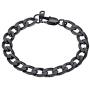 Bandmax 316L Stainless Steel Figaro Silver Chain Bracelet for Men Women 19CM/21CM Length,6MM/9MM Width Punk Biker Miami Curb Link Bracelet Jewelry with Metal Clasp,18K Gold/Black Plated