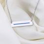 Thin Blue Line Bar Necklace Gift for Wife Mom Appreciation Jewelry