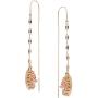 Humble Chic Simulated Druzy Chain Bar Threaders - Boho Glitter Gold-Tone Long Sparkly Needle Drop Earrings for Women - Bohemian Created Geode Stone Pendants