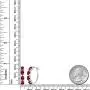 Gem Stone King 925 Sterling Silver Wine Red Created Ruby Earrings For Women (4.00 Ct Oval 6X4MM)