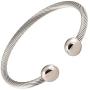 Magnetic Bracelet Bangle Copper Healing Therapy Arthritis Pain Cuff (Silver)