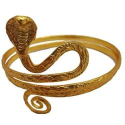 Gold Tone Metal Upper Arm Snake Bracelet Adjustable