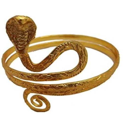 Gold Tone Metal Upper Arm Snake Bracelet Adjustable