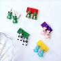 5Pairs Cute Handmade Cartoon Animal Dinosaur Frog Resin Earrings for Women Girl Funny Panda Rabbit Dangle Drop Earrings