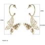 Starmond Butterfly Earrings Gold Plating Rhinestone