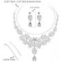 Penxina Bridal Jewelry Set, Bride Crystal Rhinestone Hair Accessories Tiaras Crown Earrings Necklace Sets for Wedding Prom Party Wedding Dress