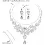 Penxina Bridal Jewelry Set, Bride Crystal Rhinestone Hair Accessories Tiaras Crown Earrings Necklace Sets for Wedding Prom Party Wedding Dress