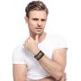 Jstyle 12Pcs Braided Bracelet for Men Beaded Bracelets Wrap Leather Wooden Bracelets Adjustable