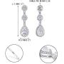 EVER FAITH 925 Sterling Silver Bridal Jewelry Prong White Cubic Zirconia Tear Drop Bride Dangle Earrings
