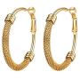Stainless Steel Hoop Earrings For Women, Minimalist And Chic Jewelry, Black/18K Real Gold Plated, Round Hoops Earrings Hypoallergenic, Size:30mm/40mm/60mm/80mm, Come Gift Box