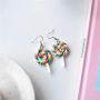 Rainbow Food Candy Kawaii Earrings for Women Fun Lollipop Cute Fashion Pendant Jewelry