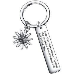 De&ai Inspirational Jewelry, Sunflower Lover Keychain Positive Gift for Friends Daughters