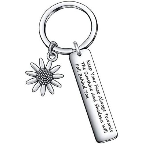 De&ai Inspirational Jewelry, Sunflower Lover Keychain Positive Gift for Friends Daughters