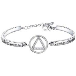 AA Recovery Bracelet Serenity Prayer Alcoholics Anonymous Jewelry Serenity Courage Wisdom Sobriety Gift