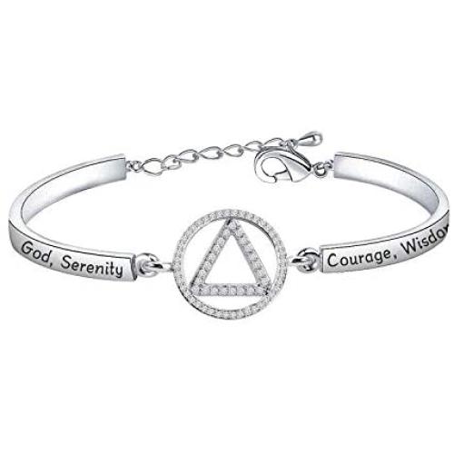 AA Recovery Bracelet Serenity Prayer Alcoholics Anonymous Jewelry Serenity Courage Wisdom Sobriety Gift